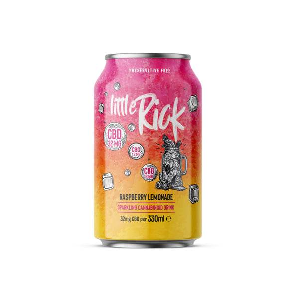 24 x Little Rick 32mg CBD Sparkling 330ml Raspberry Lemonade - Natural Euphoria