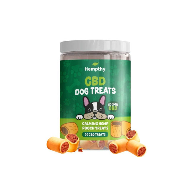 Hempthy 500mg Calming Hemp Dog Treats - 30 Treats - Natural Euphoria
