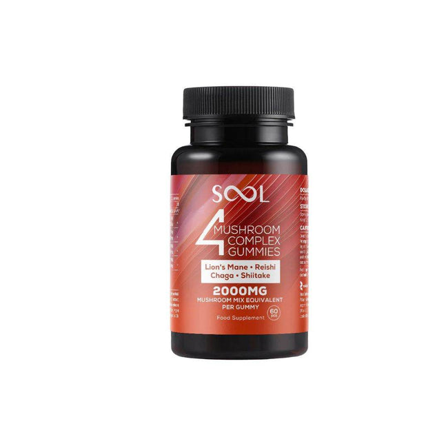 SOOL 2000mg 4 Mushroom Complex Gummies - 60 Pieces - Natural Euphoria