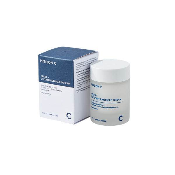 Mission C Relief + 1000mg CBD Joint & Muscle Cream - 50ml - Natural Euphoria