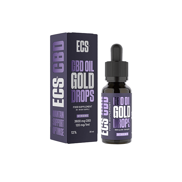 Gold Drops CBD Oil 3600mg 12% ECS CBD Oil 30ml - Natural Euphoria