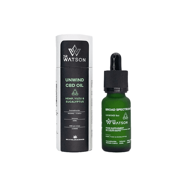 Dr Watson 1500mg Broad-Spectrum Unwind CBD Oil 20ml - Natural Euphoria