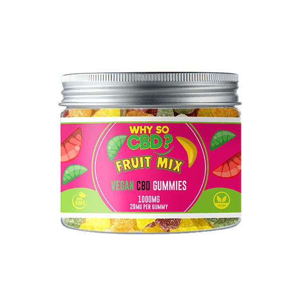 Why So CBD? 1000mg Broad Spectrum CBD Small Vegan Gummies - 11 Flavours - Natural Euphoria