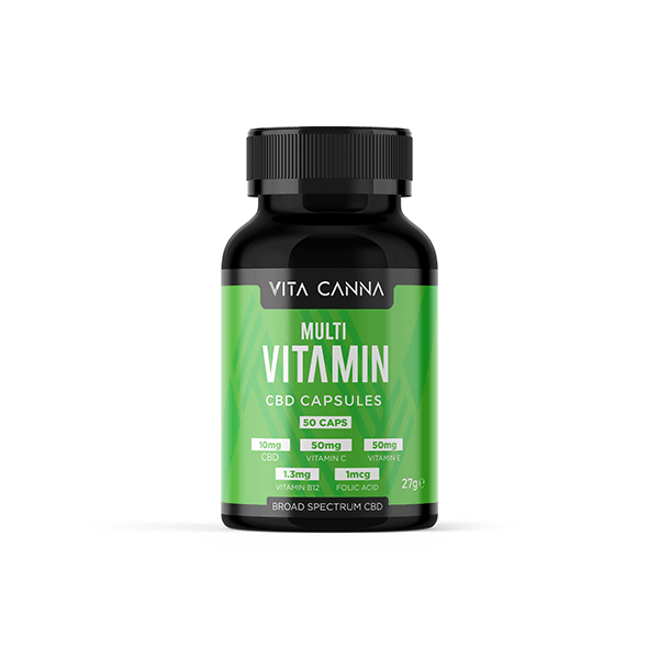 Vita Canna 500mg Broad Spectrum CBD Vegan Capsules - 50 Caps - Natural Euphoria