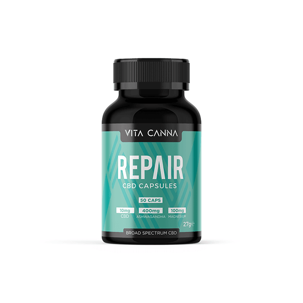 Vita Canna 500mg Broad Spectrum CBD Vegan Capsules - 50 Caps - Natural Euphoria