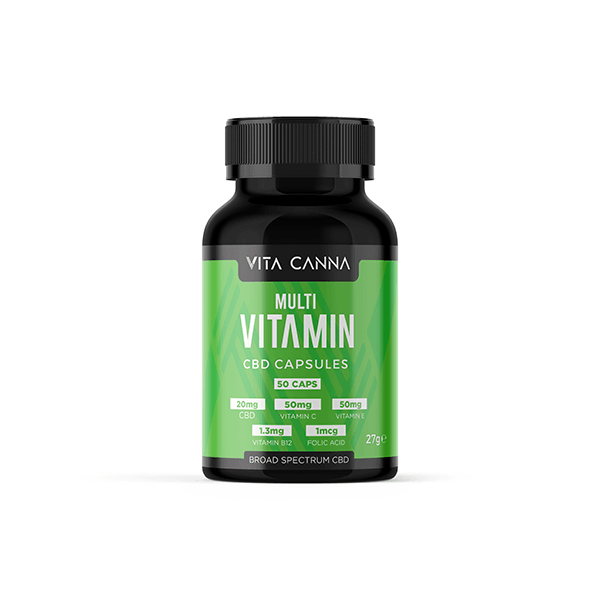 Vita Canna 1000mg Broad Spectrum CBD Vegan Capsules - 50 Caps - Natural Euphoria