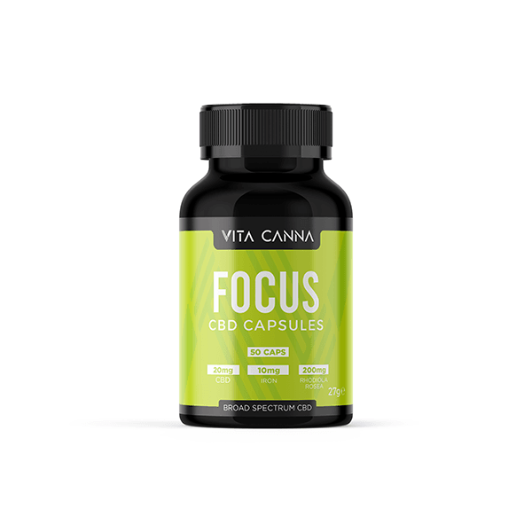 Vita Canna 1000mg Broad Spectrum CBD Vegan Capsules - 50 Caps - Natural Euphoria