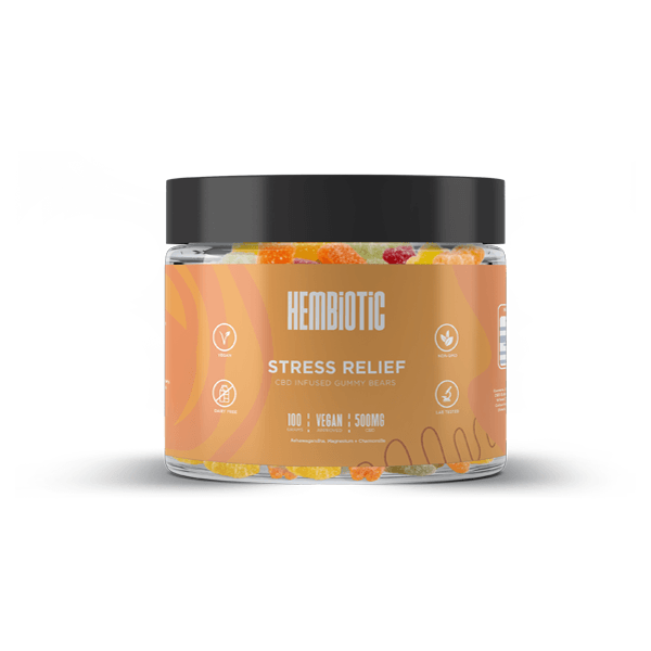 Hembiotic 500mg CBD Gummy Bears - 100g - Natural Euphoria