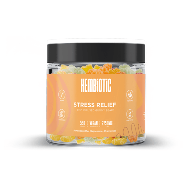 Hembiotic 2750mg Bulk CBD Gummy Bears - 550g - Natural Euphoria