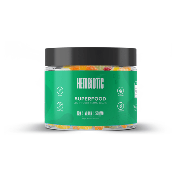 Hembiotic 500mg CBD Gummy Bears - 100g - Natural Euphoria