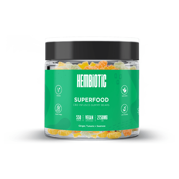Hembiotic 2750mg Bulk CBD Gummy Bears - 550g - Natural Euphoria