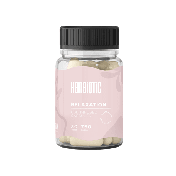 Hembiotic 750mg CBD Capsules - 30 Caps - Natural Euphoria