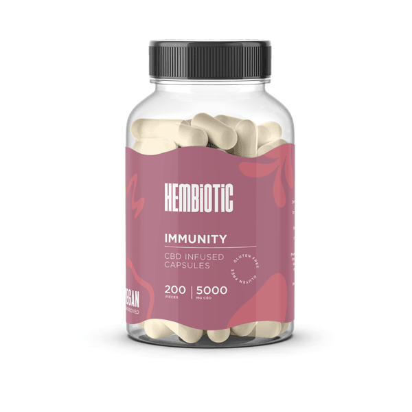 Hembiotic 5000mg Bulk CBD Capsules - 200 Caps - Natural Euphoria