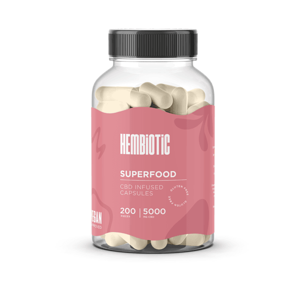 Hembiotic 5000mg Bulk CBD Capsules - 200 Caps - Natural Euphoria
