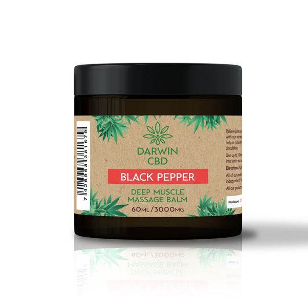 Darwin CBD 3000mg CBD Black Pepper Massage Balm - 60ml - Natural Euphoria