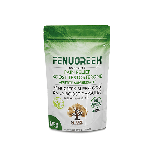 NTURE 2000mg Fenugreek Men Capsules - 60 Caps - Natural Euphoria