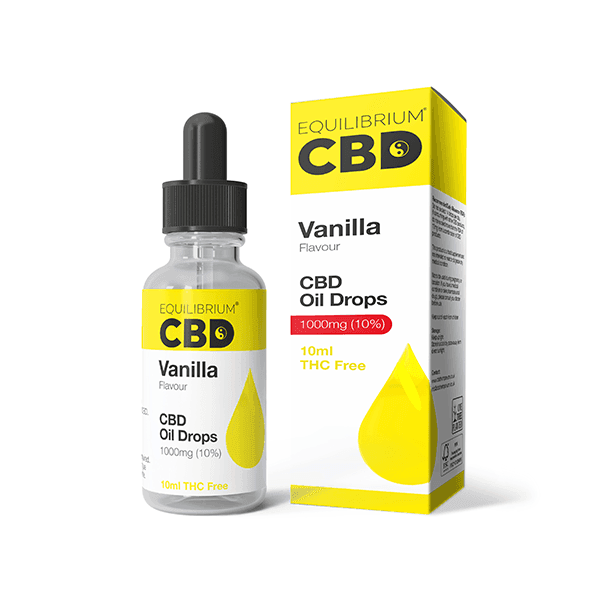 1000mg Equilibrium CBD Oil 10ml - Vanilla Flavour - Natural Euphoria