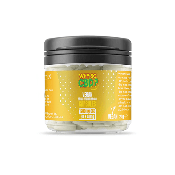 Why So CBD? 1200mg CBD Vegan Capsules - 30 Caps - Natural Euphoria