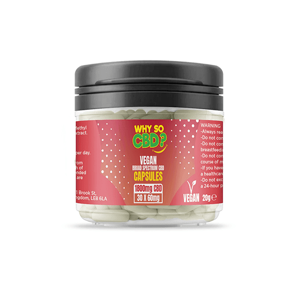 Why So CBD? 1800mg CBD Vegan Capsules - 30 Caps - Natural Euphoria
