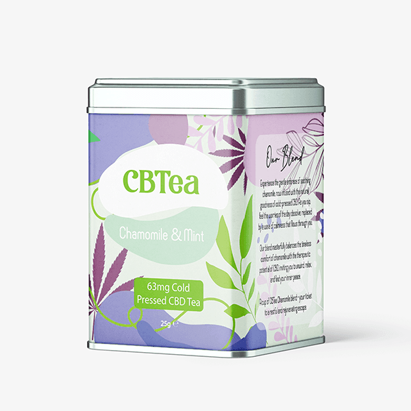 CBTea 63mg Cold Pressed Full Spectrum CBD Chamomile & Mint - 25g - Natural Euphoria