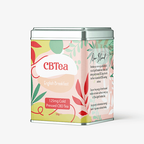 CBTea 125mg Cold Pressed Full Spectrum CBD English Breakfast 50g - Natural Euphoria