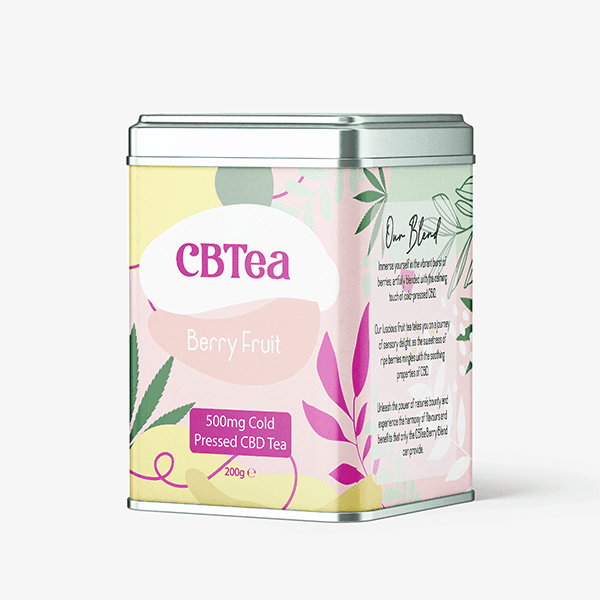 CBTea 500mg Cold Pressed Full Spectrum CBD Berry Fruit Tea - 200g - Natural Euphoria