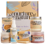 Nurture by Nature RELAX & CALM Pamper Gifts for Women - Mothers Day Hamper - Relaxation Gifts for Women with Lavender Mist, Bath Salts, Candle & More - Bath Sets, Mothers Day Gifts, Spa Sets