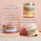 Nurture by Nature RELAX & CALM Pamper Gifts for Women - Mothers Day Hamper - Relaxation Gifts for Women with Lavender Mist, Bath Salts, Candle & More - Bath Sets, Mothers Day Gifts, Spa Sets