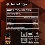 Herbalign Ashwagandha, Black Pepper & Turmeric Capsules – Natural Stress Relief, Energy Boost & Anti-Inflammatory Support