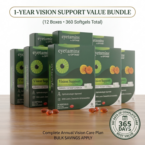 EyeVitamins® by OPTASE® Vision Support 360 Softgels | 12-Month Supply | Lutein, Zeaxanthin & Astaxanthin