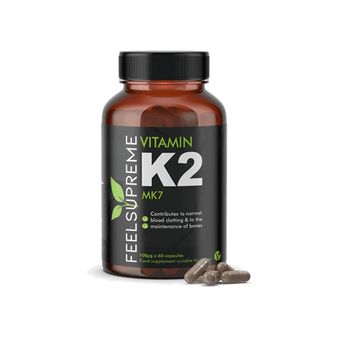 Feel Supreme 6000ug Vitamin K2 MK7 Capsules - 60 Caps - Natural Euphoria
