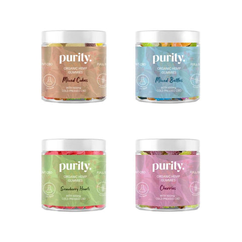Purity 600mg Full-Spectrum CBD Vegan Gummies 150g - Natural Euphoria